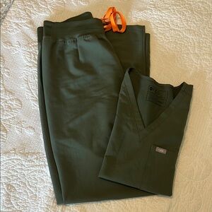 FIGS Scrubs matching set Moss Green